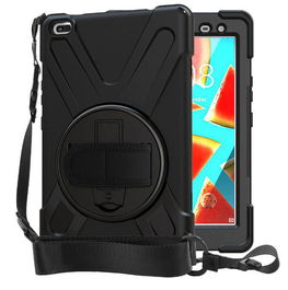 eSTUFF Funda AUSTIN Defender para Lenovo TAB M8 HD, Negra. Funda a prueba de golpes, 360°, con correa y soporte.