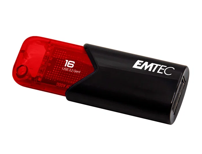 Emtec Memoria USB 3.2 Click Easy 16 GB Rojo - Velocidad de Escritura 10 Mbps para PC y Mac