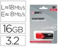 Emtec Memoria USB 3.2 Click Easy 16 GB Rojo - Velocidad de Escritura 10 Mbps para PC y Mac