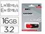 Emtec Memoria USB 3.2 Click Easy 16 GB Rojo - Velocidad de Escritura 10 Mbps para PC y Mac