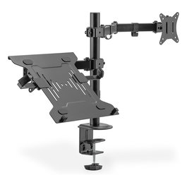 Digitus Soporte para Monitor y Portátil, Soporte para 1 Monitor de hasta 32", Capacidad de Carga 2 x 9 kg, Referencia SINGLE