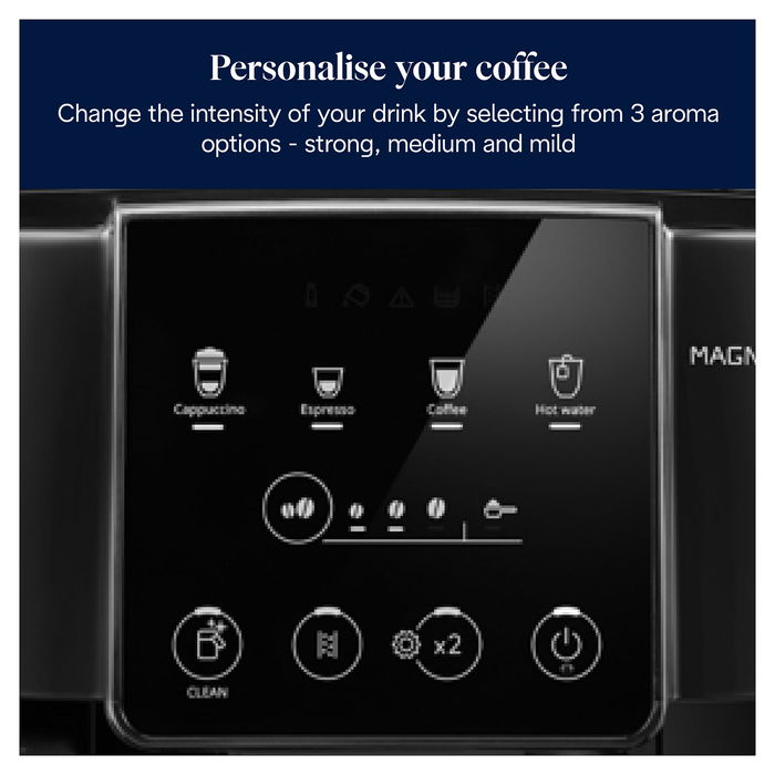 De'Longhi Magnifica Máquina de Café Espresso Automática, Molinillo Integrado, Espumador de Leche, 15 bar, para Granos y Molido, 1.8L, Negro - 0132250212