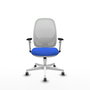 PIQUERAS Y CRESPO Silla de oficina Cilanco con mecanismo Sincro, Azul y Blanco
