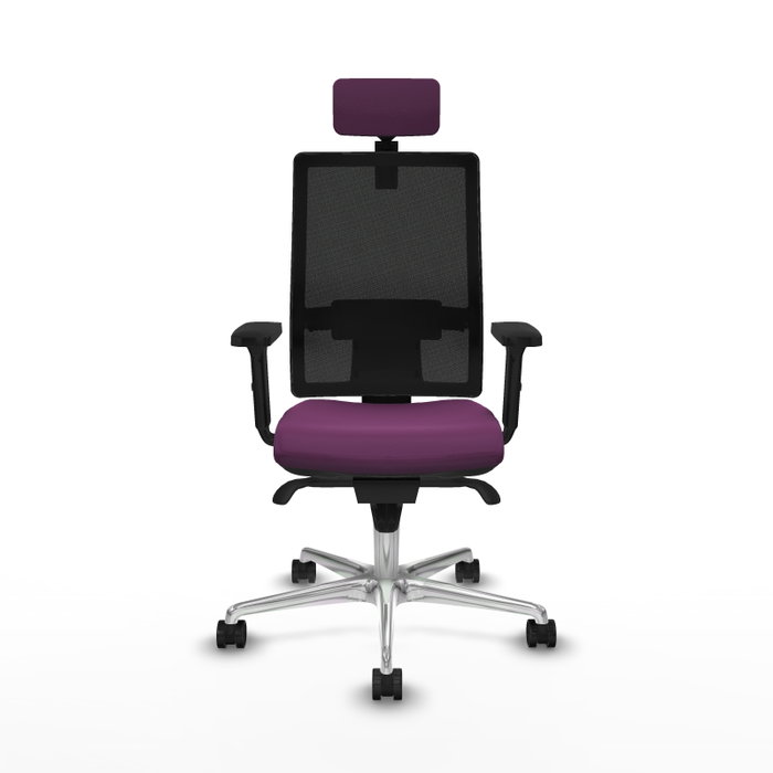 PIQUERAS Y CRESPO Silla de oficina Horna con mecanismo Sincro, Morado y Negro