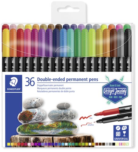 Staedtler Rotulador Permanente 3187 Design Journey Doble Punta, 36 Unidades Colores Surtidos Staedtler Rotulador Permanente 3187 Design Journey Doble Punta, 36 Unidades Colores Surtidos