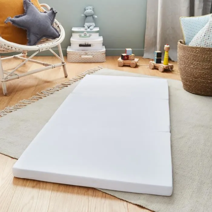 Colchón de viaje para bebé - Plegable - 60x120x4 cm - Plegable: ideal para dormir más - Funda desenfundable
