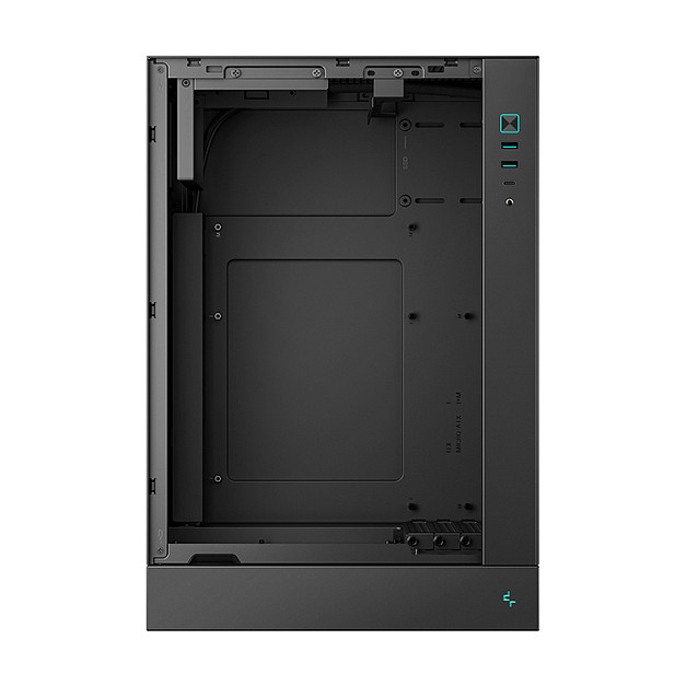 DeepCool CH170 PLUS Torre Gaming Micro ATX Mini-ITX PC Negro con Panel de Cristal Templado, Sin Fuente de Alimentación