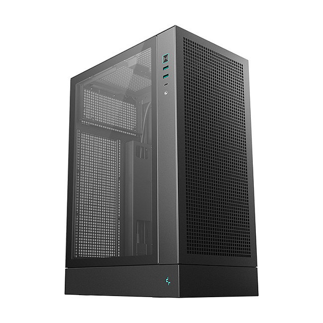DeepCool CH170 PLUS Torre Gaming Micro ATX Mini-ITX PC Negro con Panel de Cristal Templado, Sin Fuente de Alimentación