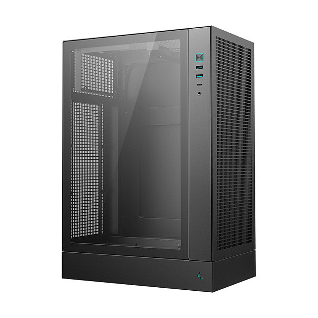 DeepCool CH170 PLUS Torre Gaming Micro ATX Mini-ITX PC Negro con Panel de Cristal Templado, Sin Fuente de Alimentación