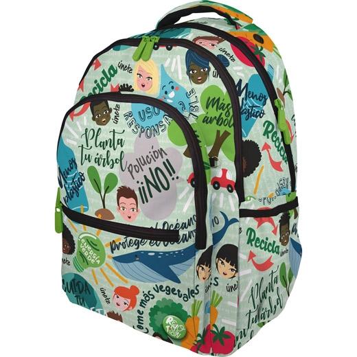 Grafoplás Mochila Rommy Revolution Green con 3 compartimentos e incluye candado Grafoplás Mochila Rommy Revolution Green con 3 compartimentos e incluye candado