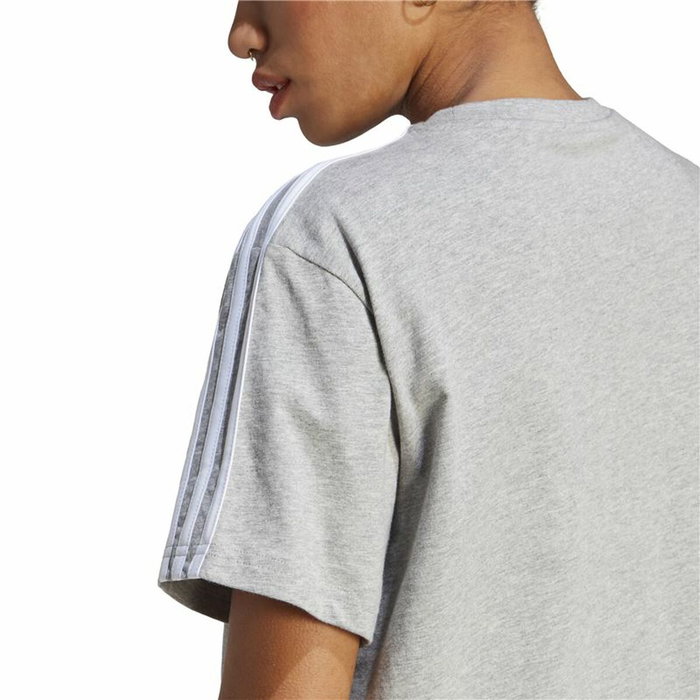 Camiseta de Manga Corta Mujer Adidas 3S Cropped Top Gris claro (XS)