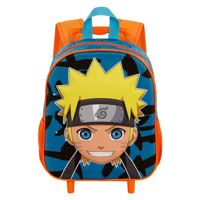 Naruto Mochila Infantil 3D con Ruedas Pequeña Azul