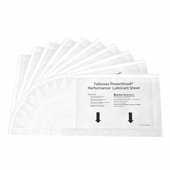 Fellowes Hojas Lubricantes para Destructora Pack 10 Ud Fellowes Hojas Lubricantes para Destructora Pack 10 Ud