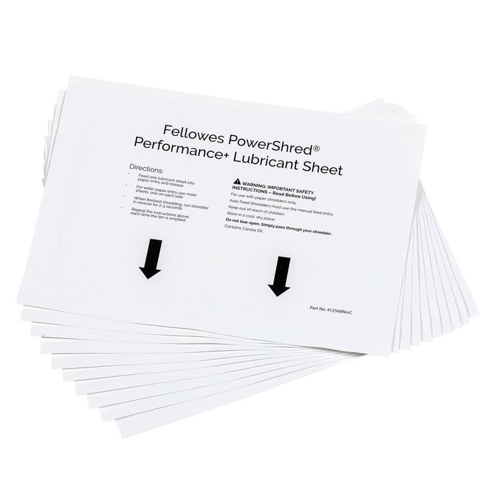 Fellowes Hojas Lubricantes para Destructora Pack 10 Ud Fellowes Hojas Lubricantes para Destructora Pack 10 Ud