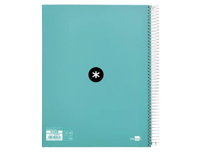 Antartik Cuaderno Espiral A4 Forrado 120 Hojas 90gr Color Menta Horizontal