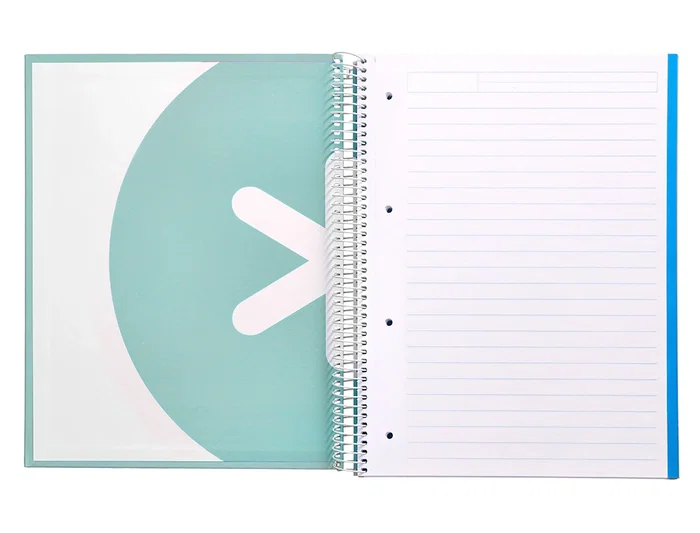 Antartik Cuaderno Espiral A4 Forrado 120 Hojas 90gr Color Menta Horizontal