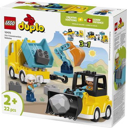 Lego Duplo Juego de Construcción Vehículos de Construcción 3 en 1, Edad Mínima Recomendada: 18 Meses