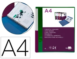 Liderpapel Carpeta de anillas mixtas Verde translúcido DIN A4