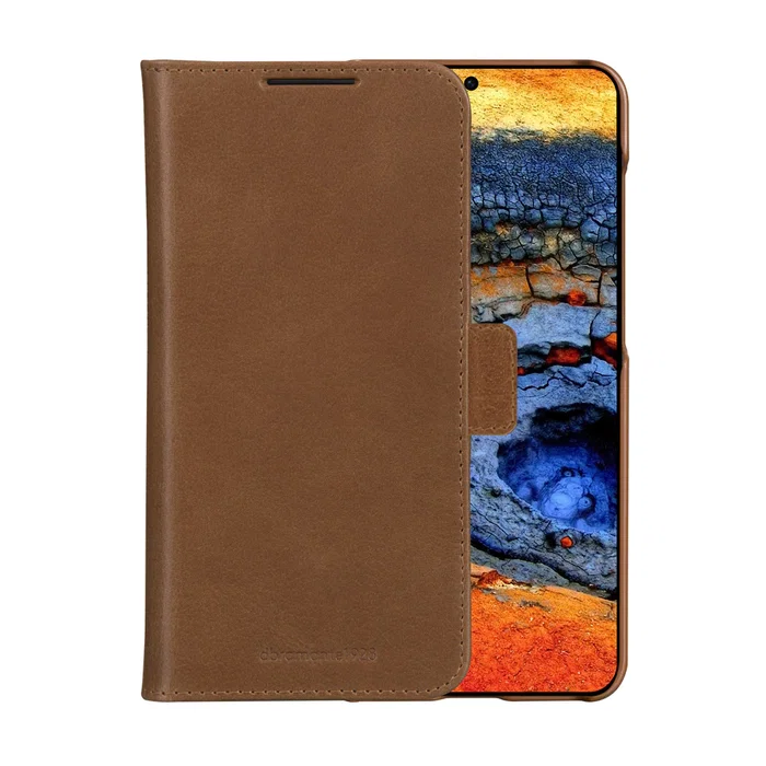 Lynge Funda Libro de Cuero para Samsung Galaxy S25 - 15,8 cm (6.2") - Color Bronceado