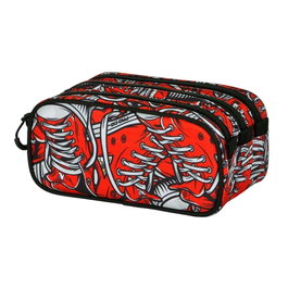 Pro-Dg Estuche Portatodo FAN 2.2 Sneak Escolar Rojo 3 Compartimentos Ripstop Trolley 23x11x10 cm