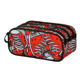 Pro-Dg Estuche Portatodo FAN 2.2 Sneak Escolar Rojo 3 Compartimentos Ripstop Trolley 23x11x10 cm