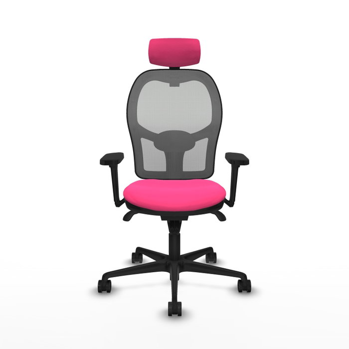 PIQUERAS Y CRESPO Silla de oficina Jorquera con mecanismo Sincro, Rosa y Gris