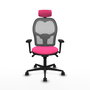 PIQUERAS Y CRESPO Silla de oficina Jorquera con mecanismo Sincro, Rosa y Gris