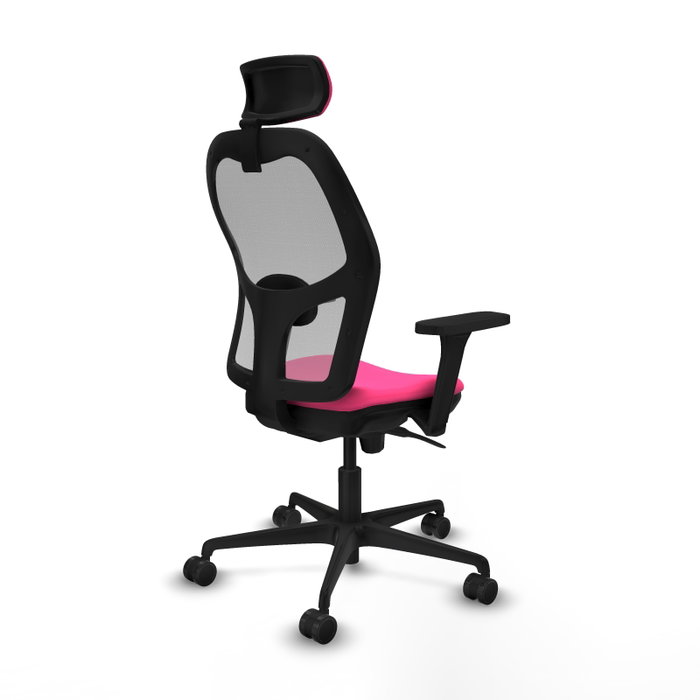 PIQUERAS Y CRESPO Silla de oficina Jorquera con mecanismo Sincro, Rosa y Gris