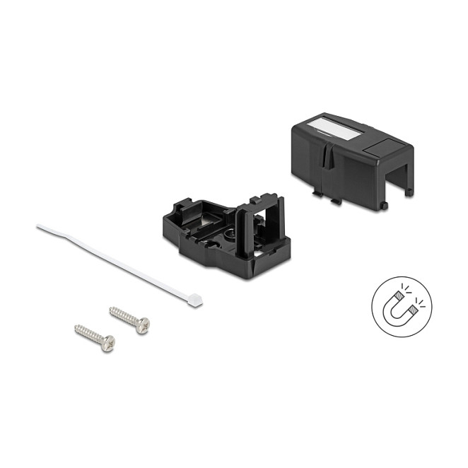 DeLOCK 85840 Keystone Leergehäuse 1 Port con base magnética, negro DeLOCK 85840 Keystone Leergehäuse 1 Port con base magnética, negro