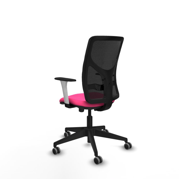 PIQUERAS Y CRESPO Silla de oficina Motilla con mecanismo Sincro/Traslack Rosa y Negro