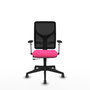 PIQUERAS Y CRESPO Silla de oficina Motilla con mecanismo Sincro/Traslack Rosa y Negro