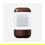 Nomad Modern Leather Case Funda de Cuero Marrón para Apple AirPods Pro 2, Material: Cuero, Microfibra y Policarbonato