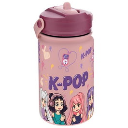 LOVELY STORY Botella Térmica Make-up K-Pop 330ml, Acero Inoxidable Doble Capa, Bebida Fría 18h y Caliente 8h, Sin BPA