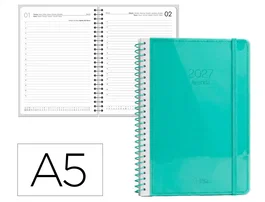 Liderpapel Agenda de Oficina 2027 Día a Página A5 Turquesa