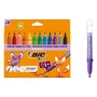 BIC Kids Comfort Grip Jumbo Pack de 12 Rotuladores con Tinta Lavable - Agarre Antideslizante - Colores Surtidos - Para Niños desde 1 año - 517250