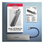 Axagon HMC-7HX2 Hub USB con 2x USB-A, 1x USB-C, 2x HDMI 2.0, 1x RJ45 y 100 W PD - plata