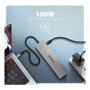 Axagon HMC-7HX2 Hub USB con 2x USB-A, 1x USB-C, 2x HDMI 2.0, 1x RJ45 y 100 W PD - plata