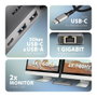 Axagon HMC-7HX2 Hub USB con 2x USB-A, 1x USB-C, 2x HDMI 2.0, 1x RJ45 y 100 W PD - plata