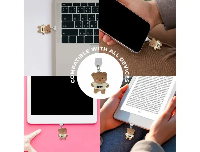 Wondee Protector Decorativo para Puerto USB C Tipo C con Charm Colgante de Oso, Evita Polvo y Suciedad, Para Smartphone, Modelo Funny Bear, 30x10x20 mm Wondee Protector Decorativo para Puerto USB C Tipo C con Charm Colgante de Oso, Evita Polvo y Suciedad, Para Smartphone, Modelo Funny Bear, 30x10x20 mm