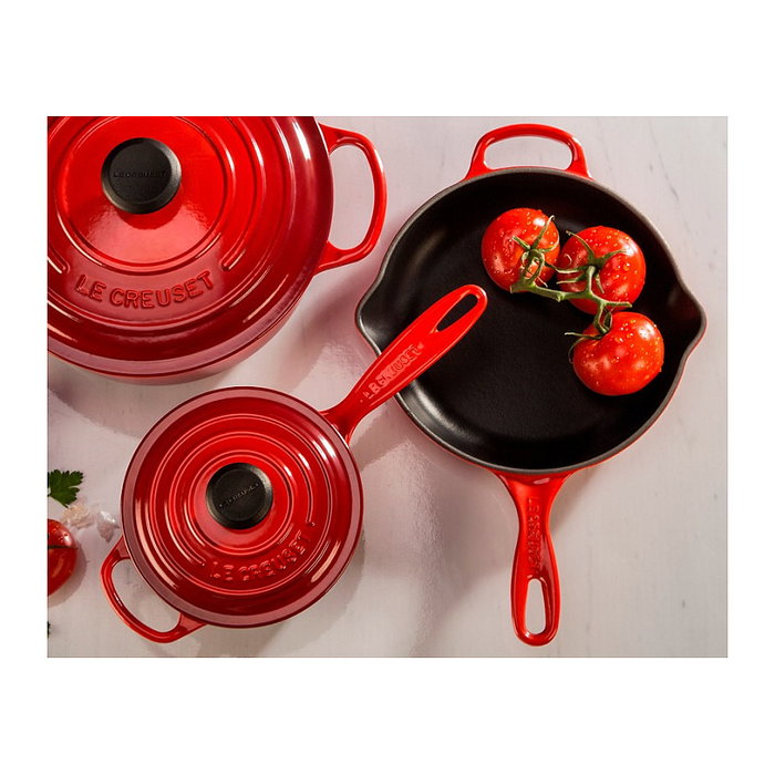 Le Creuset Sartén multiuso de hierro fundido 23 cm, Rojo/Negro