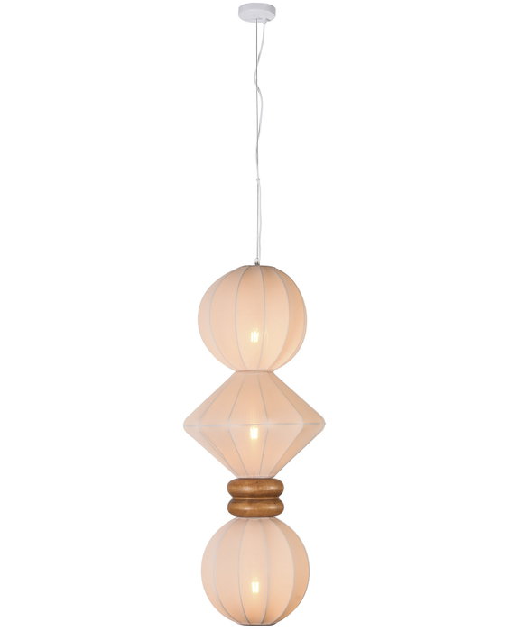DKD Home Decor Lámpara de Techo de Fibra Bolas Blanco
