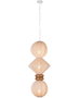 DKD Home Decor Lámpara de Techo de Fibra Bolas Blanco
