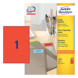AVERY Zweckform Etiquetas 3470 Rojas A4