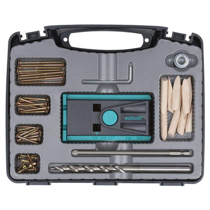 Wolfcraft Undercover-jig Juego de Ensamblaje Invisible de 55 piezas