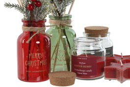 DKD Home Decor Ambientador Mikado Navidad Tradicional Verde Rojo 7 x 25 x 18 cm Set de 3 (4 Unidades)