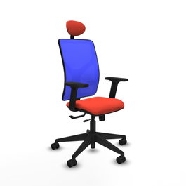 PIQUERAS Y CRESPO Silla de oficina Motilla Naranja y Azul