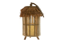 DKD Home Decor Lámpara Sobremesa Tropical Marron Yute Led 21 x 36 x 21 cm (6 Unidades)