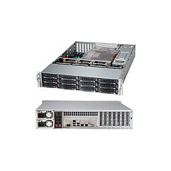 Supermicro CSE-826BAC4-R920LPB - Chasis de servidor rack 2U con 8 bahías para HDD 3.5", fuente de alimentación 920W, color negro