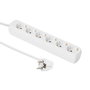 MicroConnect Regleta GRU0065WA de 6 Tomas Schuko, Cable 5M, Blanca