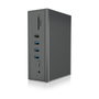ICY BOX IB-DK2262AC Docking Station USB-C 16-in-1 con PD 55W, 4K 60Hz, Gigabit Ethernet, 3 Pantallas, Lector de Tarjetas, Aluminio Antracita